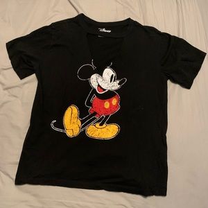 mickey mouse cut out tee
